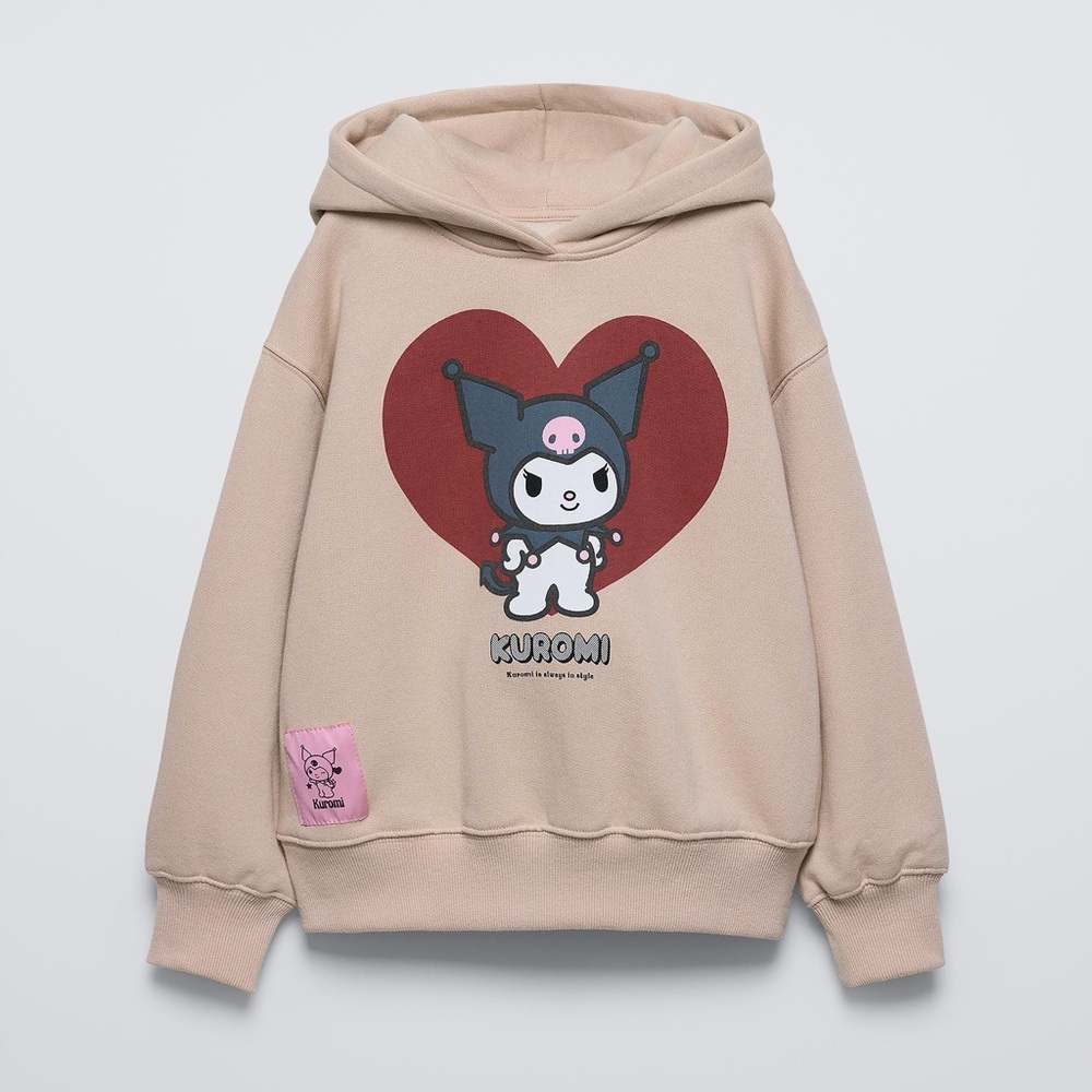NWT Zara Kids Sanrio Kuromi Hoodie with Heart Motif size 8-9 years